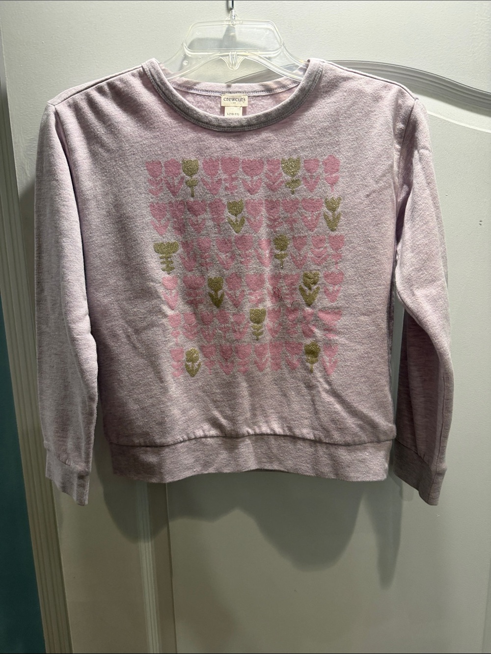 Crewcuts Lavender Sweatshirt with Pink and Gold Heart Motif